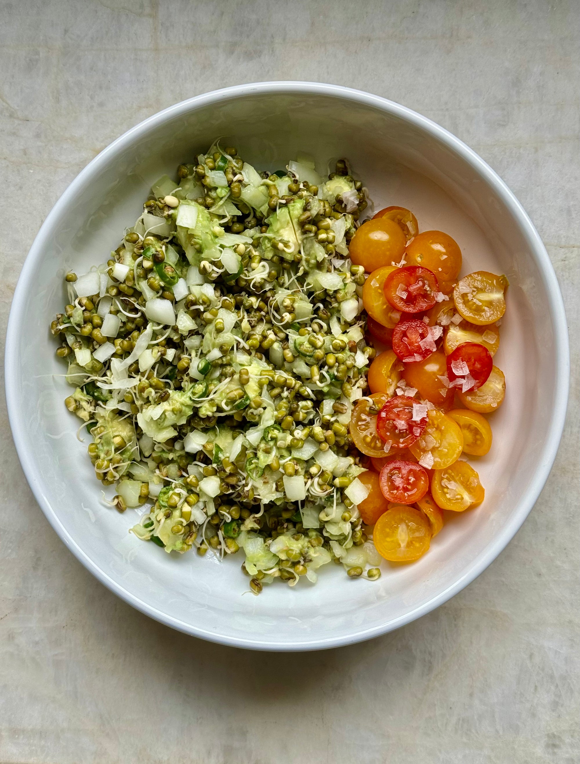 Salad: Sprouts and Avocado Indian Chaat