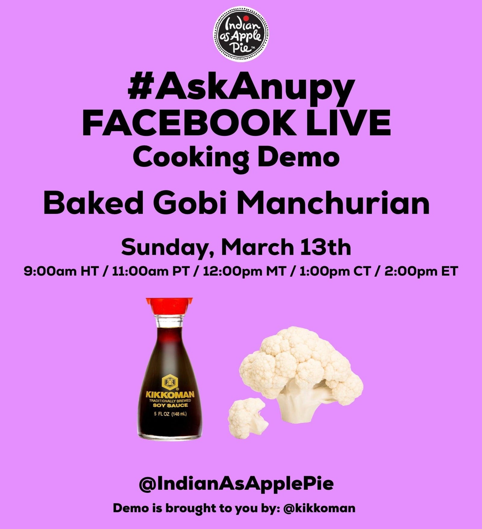 Facebook Live Cooking Class: Baked Gobi Manchurian