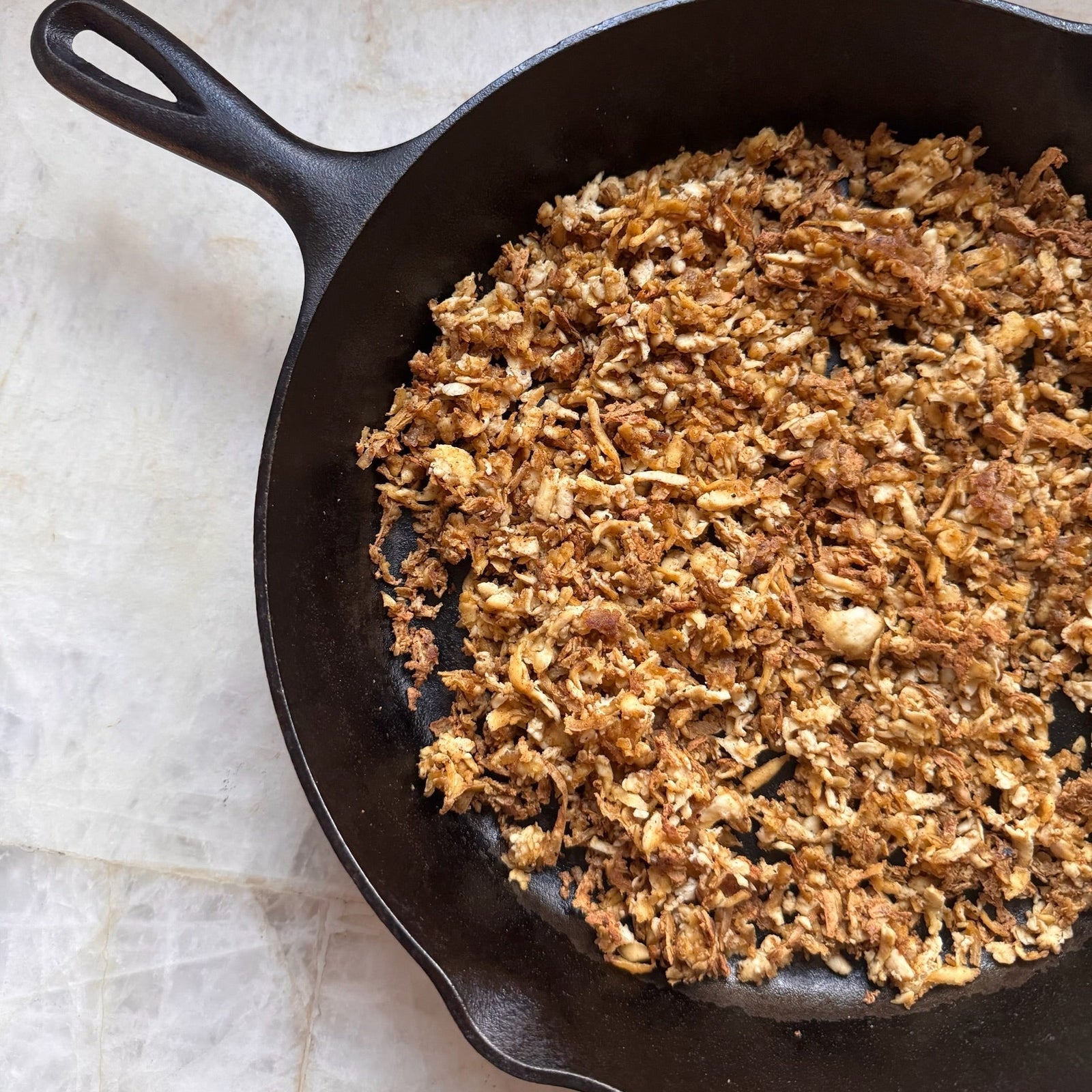Oven: Grated, Crispy Spiced Tofu Crumbles