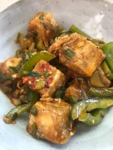 Indo-Chinese Chile Baked Tofu - Indian As Apple Pie