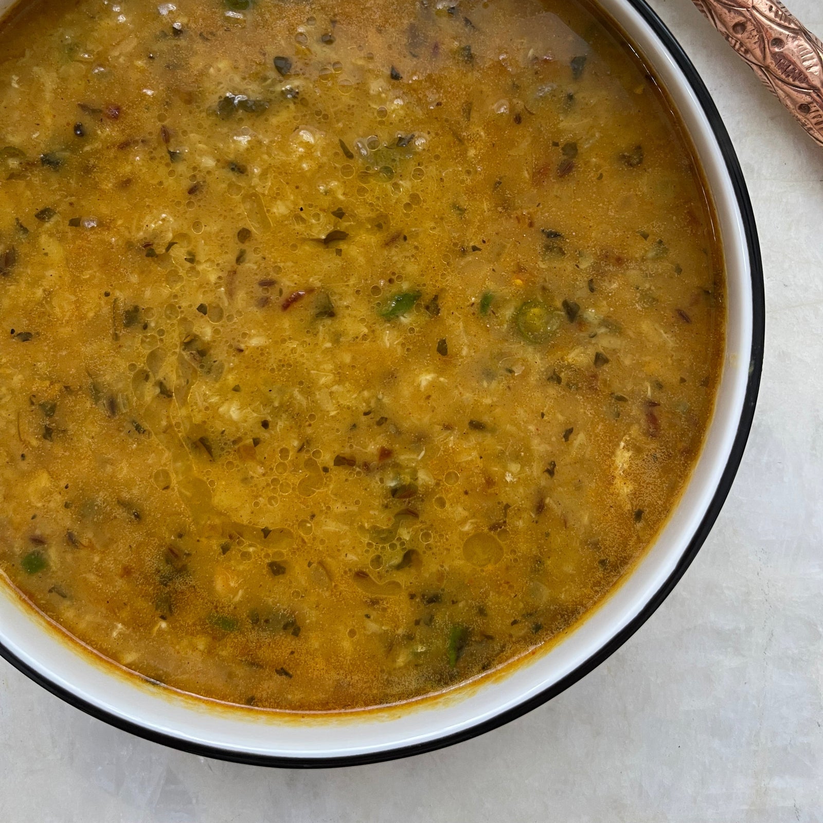 Stovetop: Yellow Split Moong Dal with Methi