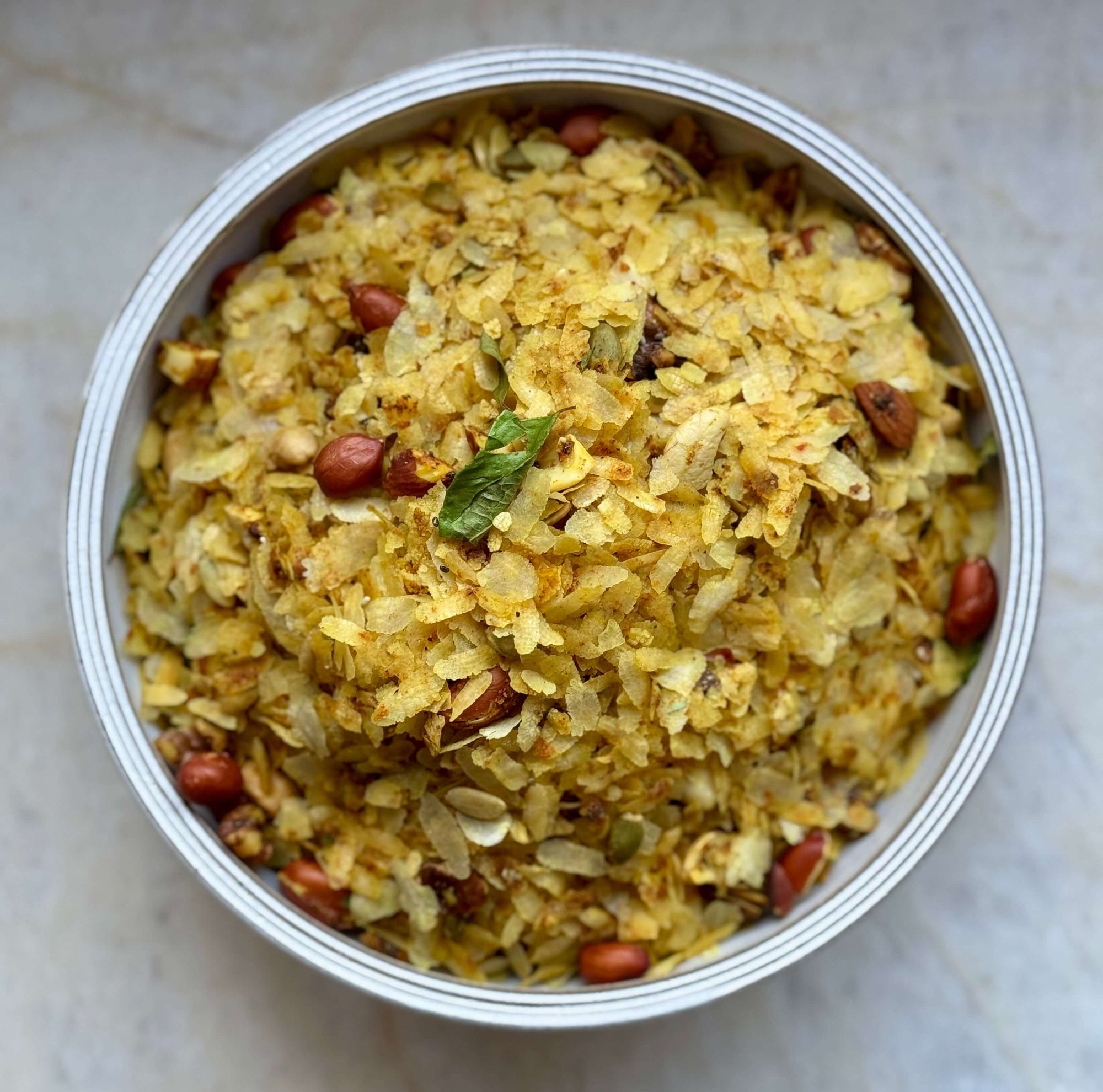 Oven: Baked and Spiced Poha Chivda with Chia Seeds