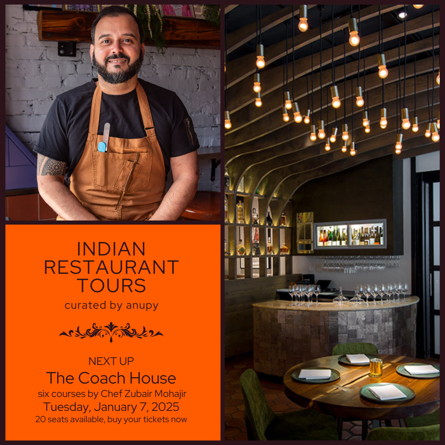 The Coach House Curated Indian Dinner with Anupy