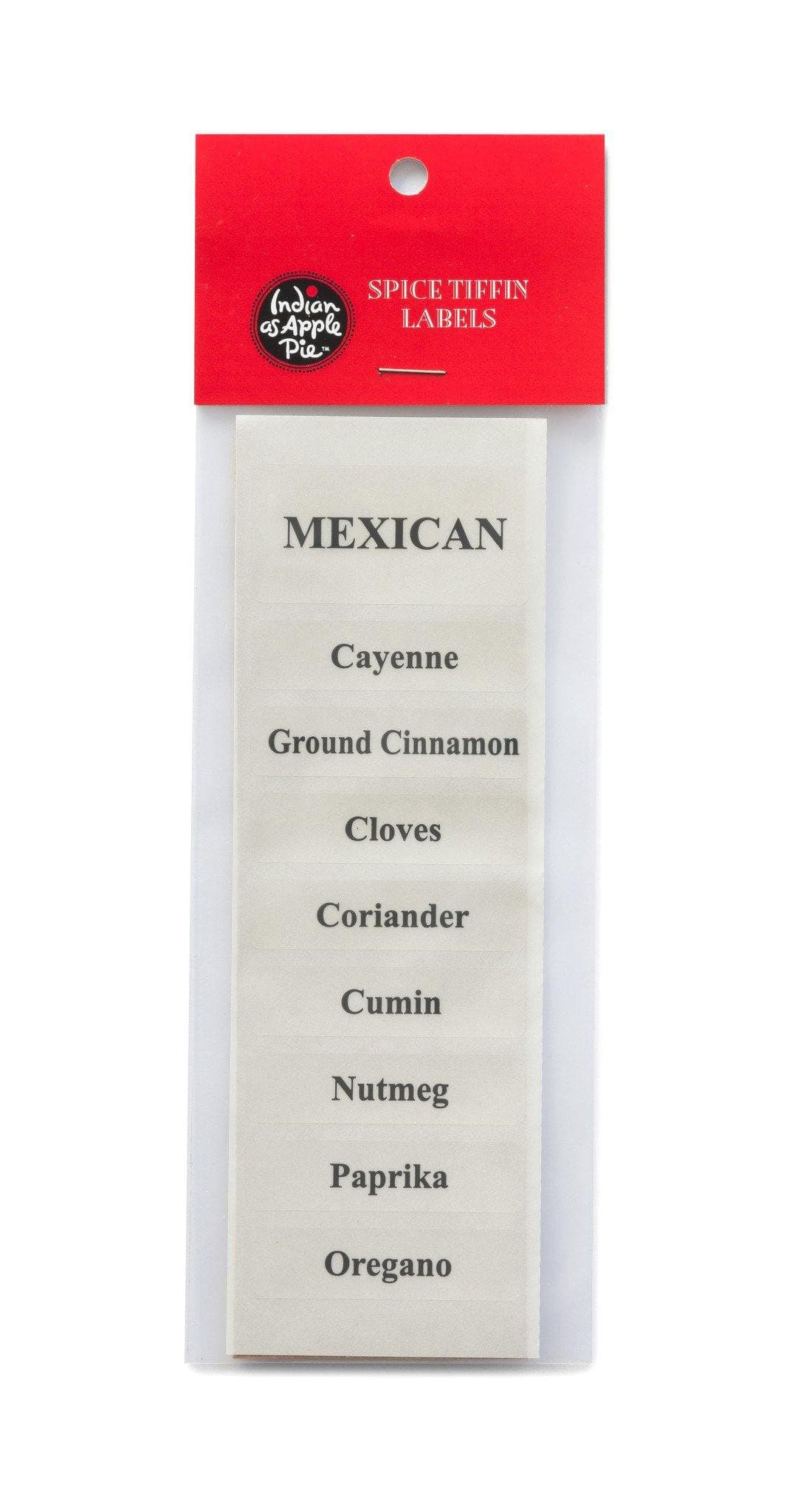 Spice Labels - Mexican Spices - Indian As Apple Pie