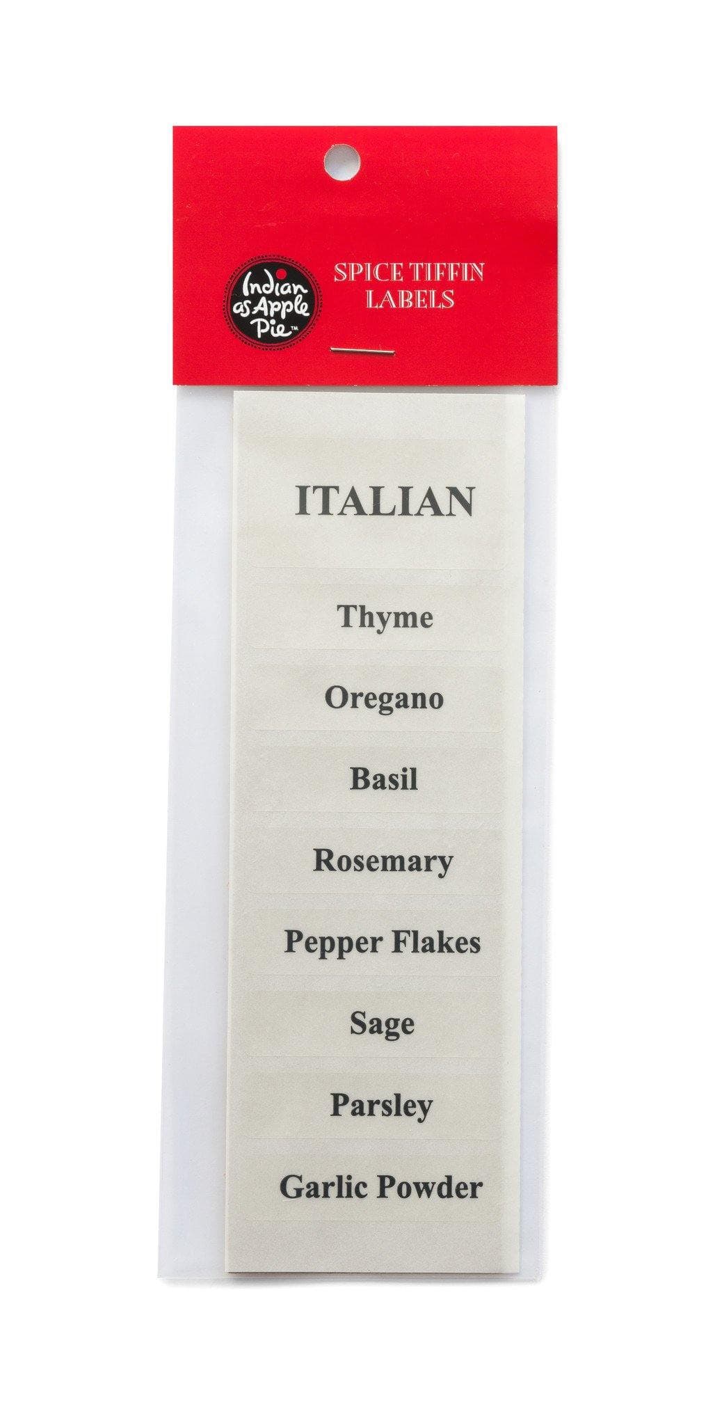 Spice Labels - Italian Spices - Indian As Apple Pie
